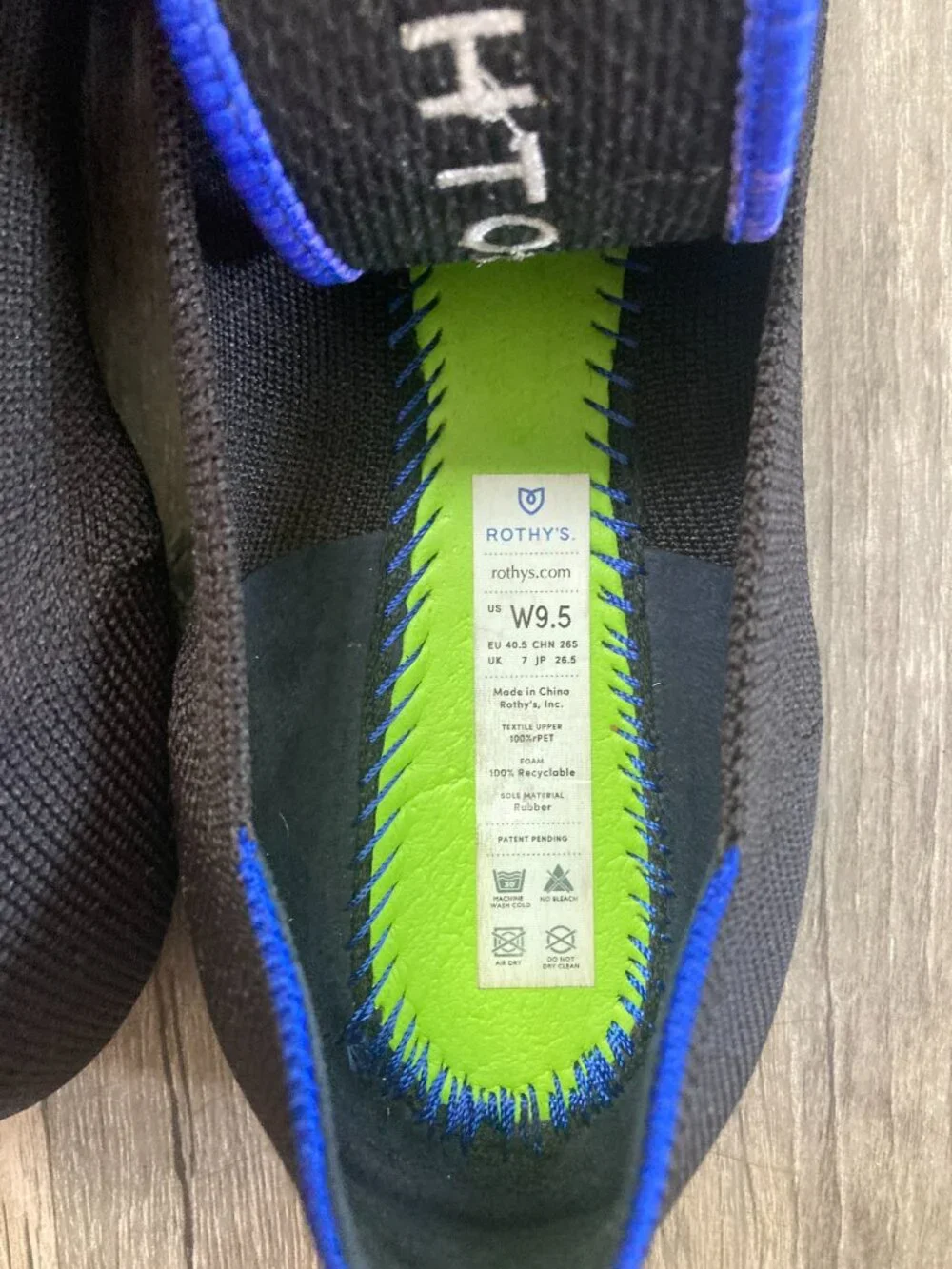 Rothy's The Point Flat in Black size 9.5
